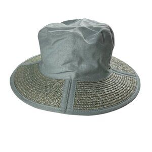 Flora Bella Women's Wheat Braid Linen Cotton The Commuter Sun Hat Seafoam Green